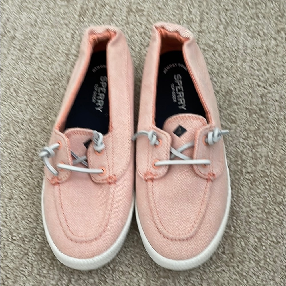 NWOB Sperry Women's Lounge Away 2 Peach Slip-on Sneakers STS87458